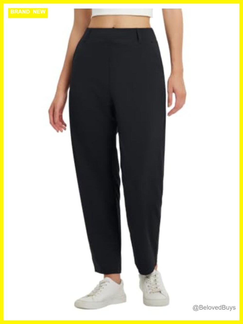 Women's Ankle Barrel Pants Stretch Travel Work Slacks with Pockets